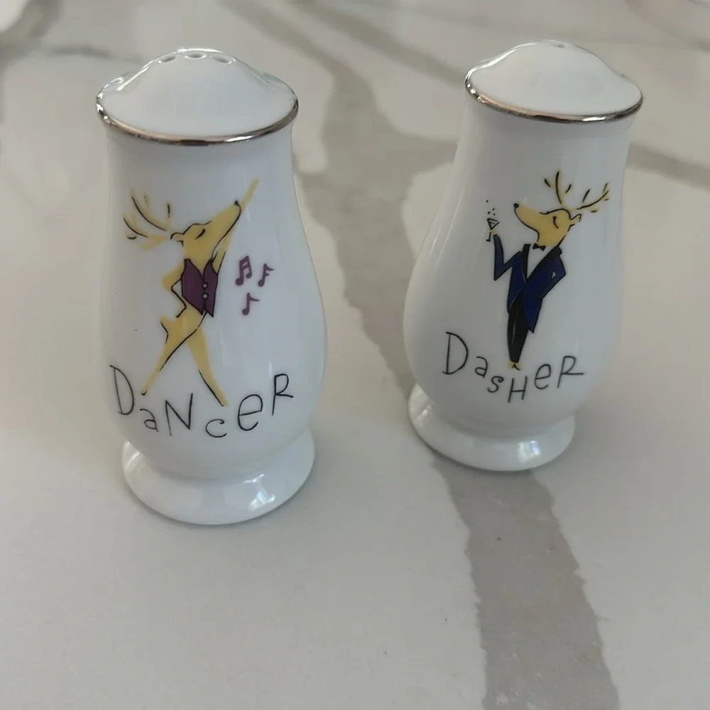 Pottery Barn Reindeer salt & pepper shakers.